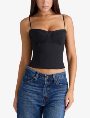 House Of Cb Womens Black Samaria Bodice Woven Corset In Black