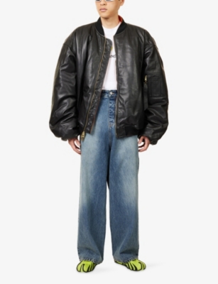 VETEMENTS: Back To Front Wide-Leg Denim Jeans