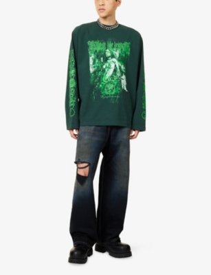 VETEMENTS: Nymphetamine Crewneck Cotton-Jersey Sweatshirt