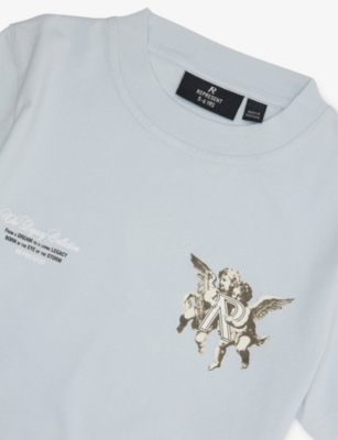 Represent Cloud Legacy Cherubs Crewneck Cotton-jersey T-shirt 1-6 In Blue