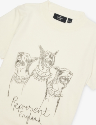 Represent Flat White Three-dogs Jersey T-shirt 1-6 In White