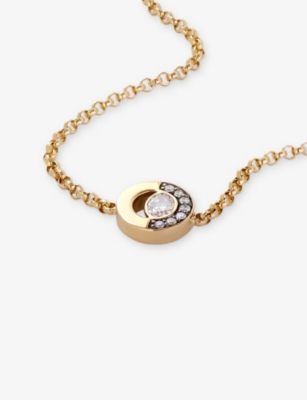 La Maison Couture Womens Skydiamond Crescent 18ct Yellow Gold And 0.21ct Lab-grown Diamond Bracelet In Gold