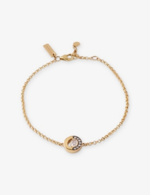 La Maison Couture Womens Skydiamond Crescent 18ct Yellow Gold And 0.21ct Lab-grown Diamond Bracelet In Gold