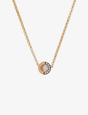 La Maison Couture Womens Skydiamond Crescent 18ct Yellow Gold And 0.21ct Lab-grown Diamond Pendant Necklac In Gold