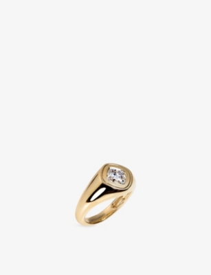 La Maison Couture Womens Skydiamond Cushion 18ct Yellow Gold And 1.07ct Lab-grown Diamond Ring In Gold
