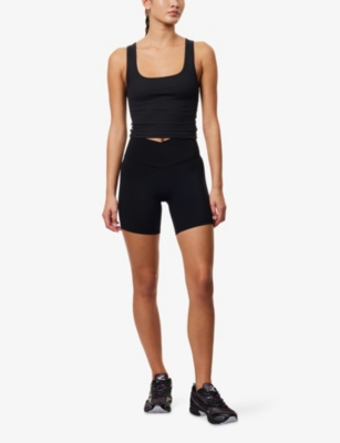 Adanola Womens Ultimate Wrap-over Crop Gym Shorts Black In Black