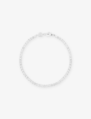 Astrid & Miyu Womens Rhodiumplatedbrass Gleam Bold Tennis Chain Rhodium-plated Brass And Cubic Zirconia Bracelet In Silver