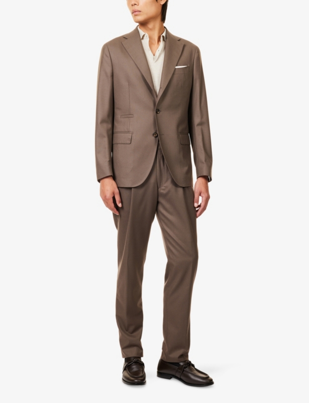 Peak-Lapel Straight-Leg Corduroy Suit