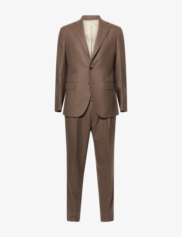 Peak-Lapel Straight-Leg Corduroy Suit