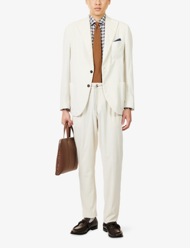 Notched-Lapel Straight-Leg Corduroy Suit