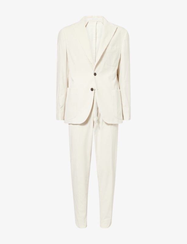 Notched-Lapel Straight-Leg Corduroy Suit