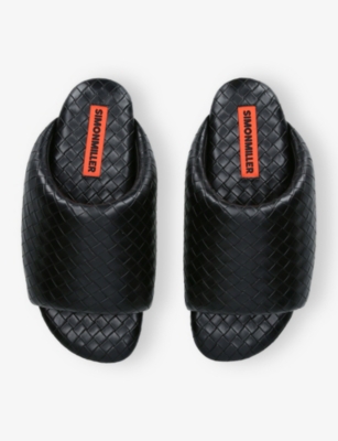 Simon Miller Bubble Vegan Woven Slide Sandals In Black