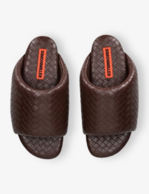 Simon Miller Woven-design Bubble Slides In Brown