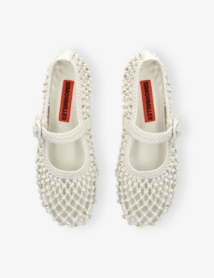 Simon Miller Womens Cream Knotted Riad Woven Ballet Flats Eur 39 / 6 Uk In White