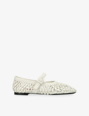 Simon Miller Womens Cream Knotted Riad Woven Ballet Flats Eur 39 / 6 Uk In White