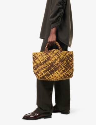 Naghedi Womens Tortoise Shell St Barths Medium Woven Tote Bag In Brown