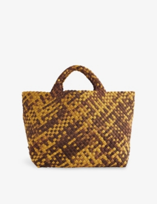 Naghedi Womens Tortoise Shell St Barths Medium Woven Tote Bag In Brown