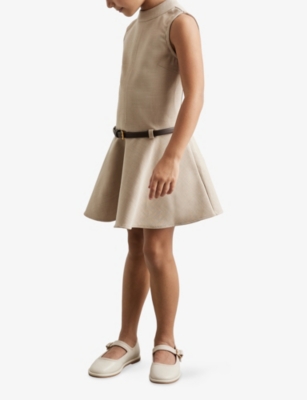 REISS: Bella Drop-Waist Belted Sleeveless Dress 13-14 Years