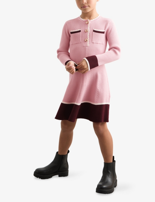 Willa Scallop-Detail Knitted Dress 9-13 Years