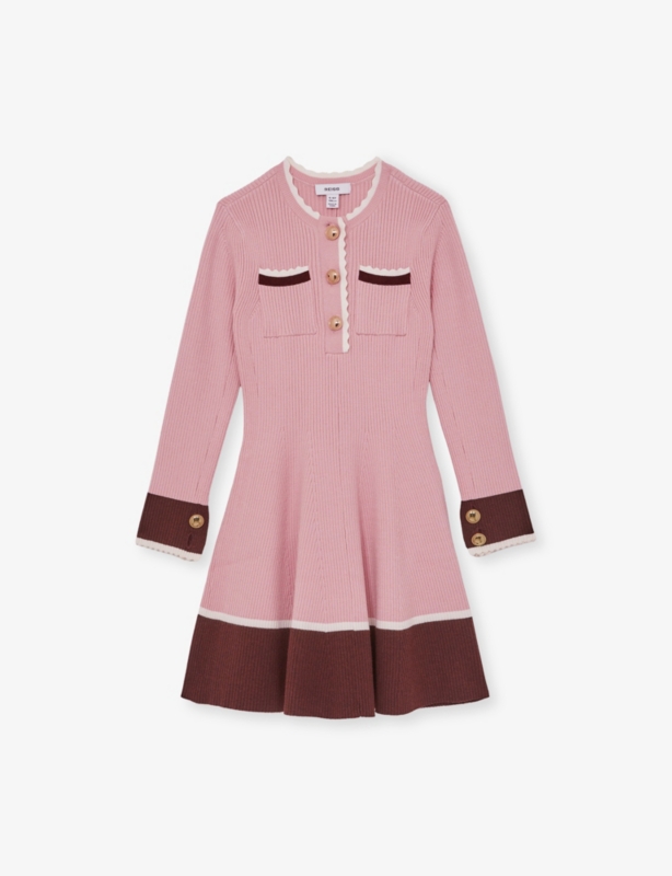 Willa Scallop-Detail Knitted Dress 9-13 Years