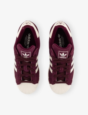 Adidas Originals Womens Adidas Superstar Ii Woven Trainers In Burgundy