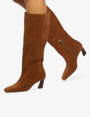 DUNE: Selinni Suede Heeled Knee-High Boots
