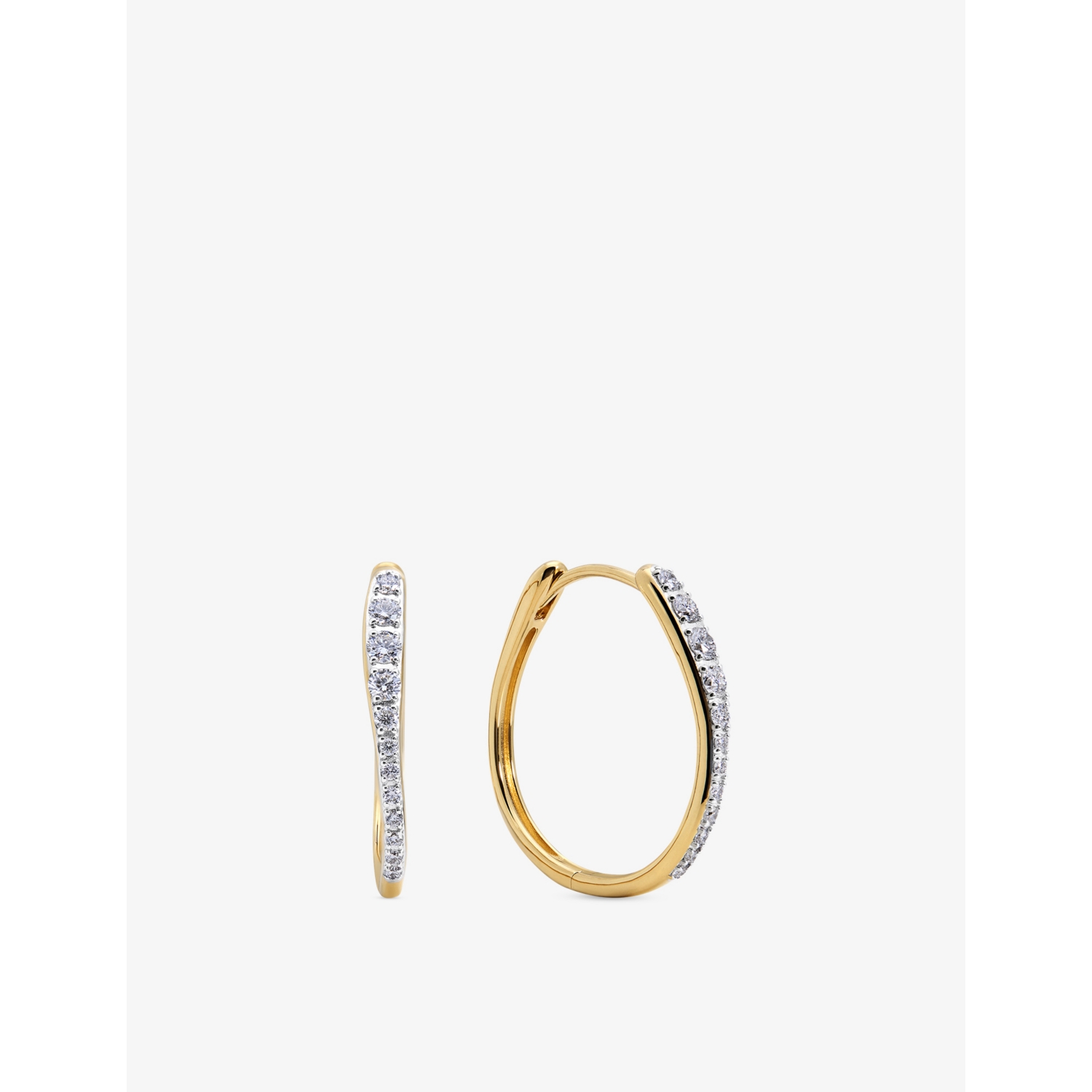 Monica Vinader Riva Medium 18ct Yellow Gold-Plated Vermeil 0.35ct Lab-Grown Diamond Hoop Earrings