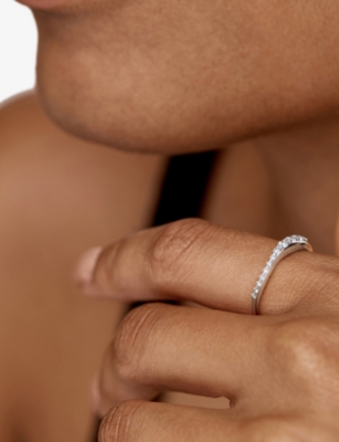 Monica Vinader Womens  Riva 18ct Yellow Gold-plated Vermeil Sterling-silver And 0.18ct Lab-grown Diam In Metallic