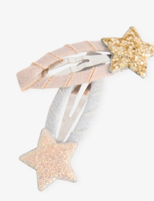 Mimi & Lula Shimmer Stellina Hair Clips Set Of Five In Gold