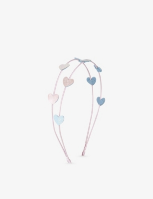 Mimi & Lula Pink Multi Heart Double Alice Headband In Pink
