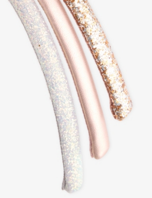 Mimi & Lula Etallic Multi Enchanted 3-pack Alice Hairband Set Of Three In Gold