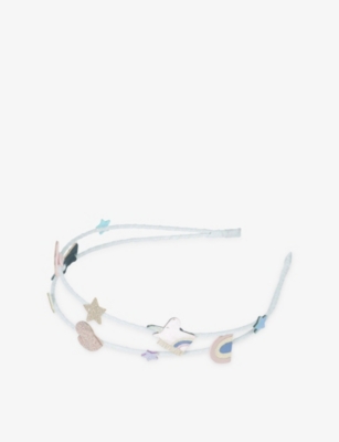 Mimi & Lula Grey Celeste Unicorn Double Alice Headband In Metallic