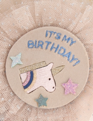 Mimi & Lula Neutral Unicorn Birthday Badge In Multi