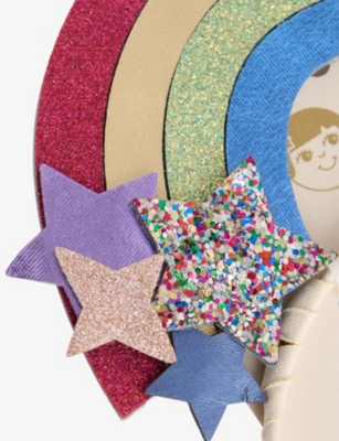 Mimi & Lula Bright Multi Rainbow Hairband Headdress In Metallic