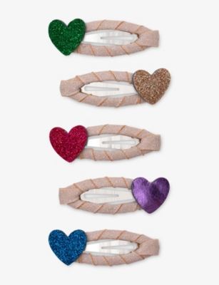 MIMI & LULA: Jazzy Heart Set of Five Hair Clips