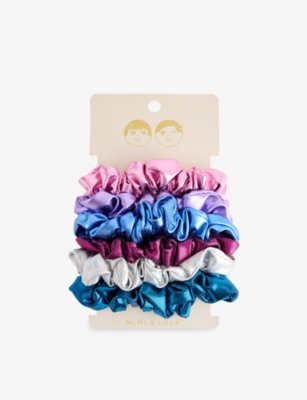 Mimi & Lula Bright Multi Dancing Queen Scrunches Set Of Six In Multi