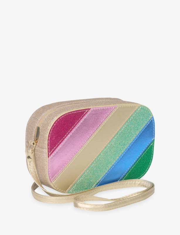 Kids' Rainbow Stripe Woven Cross-Body Bag