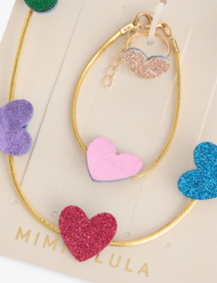 Mimi & Lula Bright Multi Heart Soft Jewellery Set In Multi
