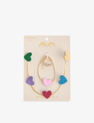 Mimi & Lula Bright Multi Heart Soft Jewellery Set In Multi