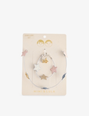 Mimi & Lula Silver Star Soft Jewellery Set In Multi