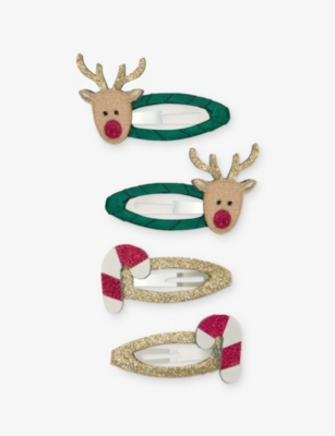 MIMI & LULA: Rudolph and Candy Cane Pack of Four Hair Clips
