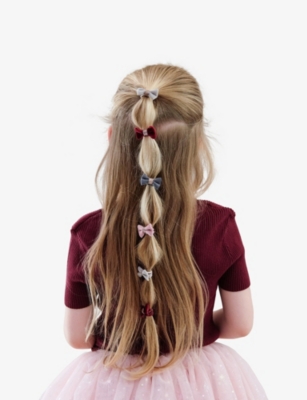 MIMI & LULA: Christmas Velvet Bow Pack of Eight Mini Ponies