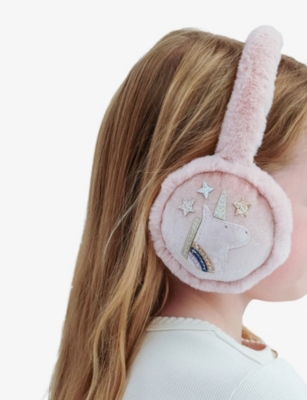 Mimi & Lula Pink Multi Unicorn Fluffy Earmuffs In Pink