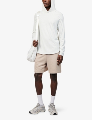Lululemon Mens Heathered Vapor License To Train Hoodie Classic-fit Stretch-woven Hoody In White