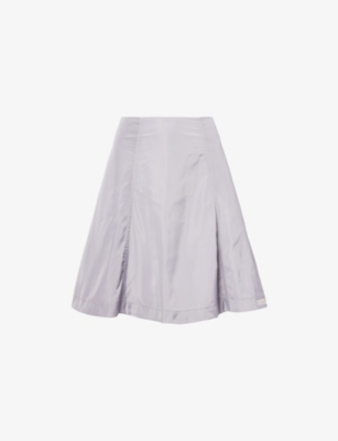 Sandy Liang Womens Grey Constance Flared Woven Mini Skirt In Gray