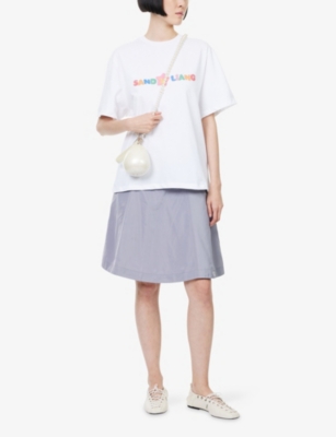 Sandy Liang Womens White Toy Graphic-print Cotton T-shirt In Multi