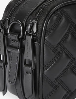 Kurt Geiger Womens Black Kensington Quilted Leather Camera Bag In Black