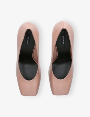 Givenchy Sliced Square Pumps In Patent Leather In Pink
