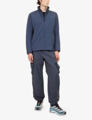 Salomon Mens Blue Nights Mountain Flex Stand-collar Shell Jacket In Blue