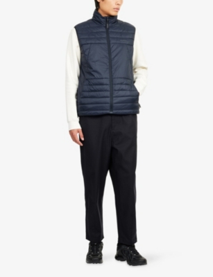 Salomon Mens Deep Black Reflex Logo-print Shell-down Gilet In Black